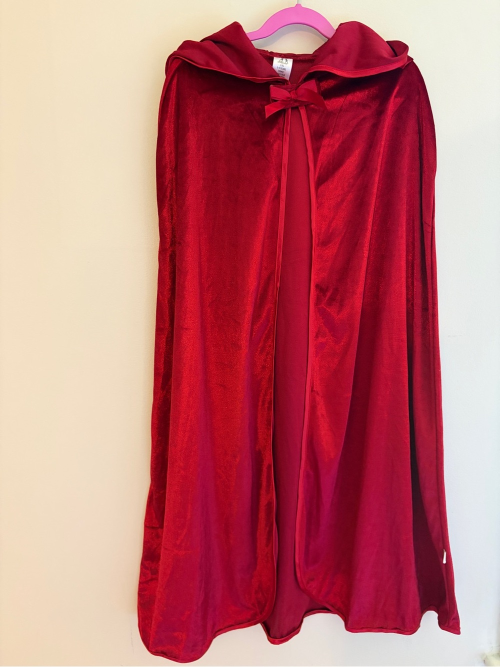 Little Adventures Red Riding Hood Velvet Cape Cloak, Size L/XL